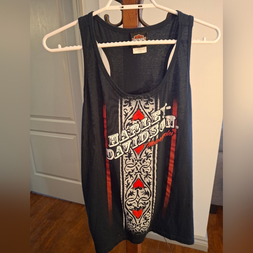 NWOT Harley-Davidson Black Tank Top Ladies Size L - Picture 2 of 9